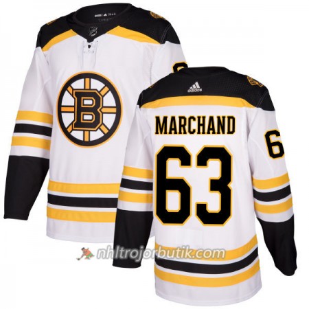 Män Ishockey Boston Bruins Tröja Brad Marchand 63 Adidas 2017-2018 Vit Authentic